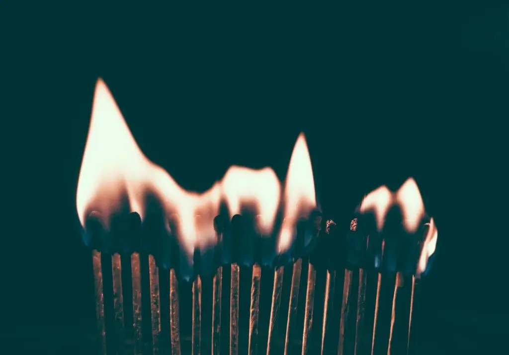 Match sticks on fire