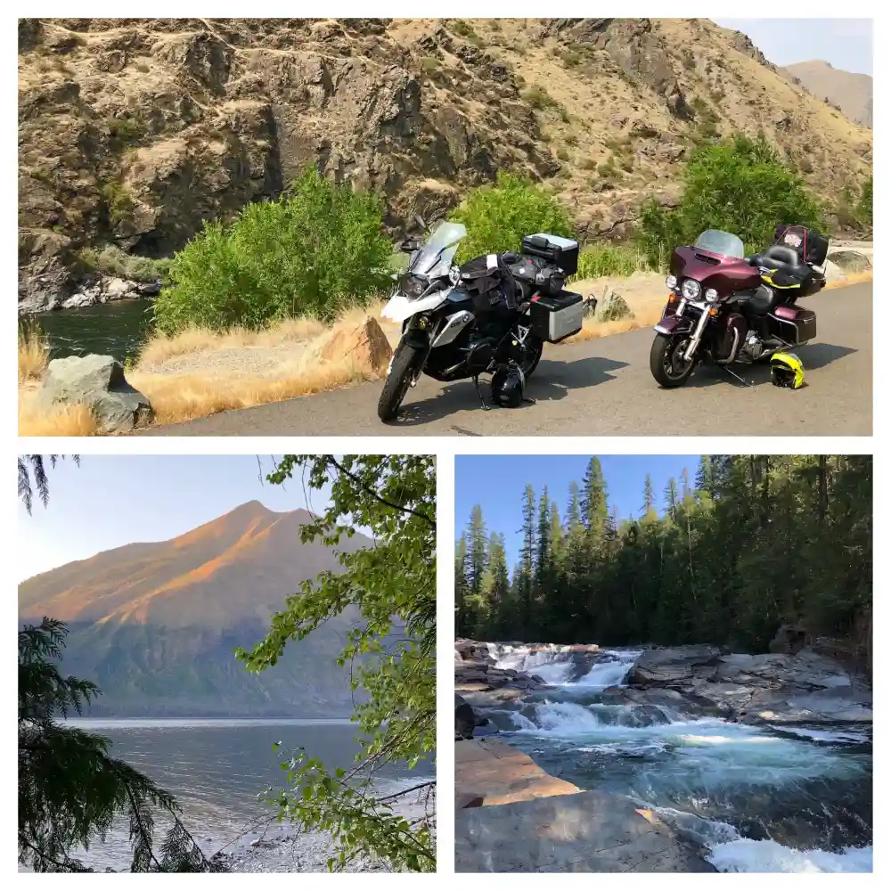 variety of landscape pictures from motorcycle journey